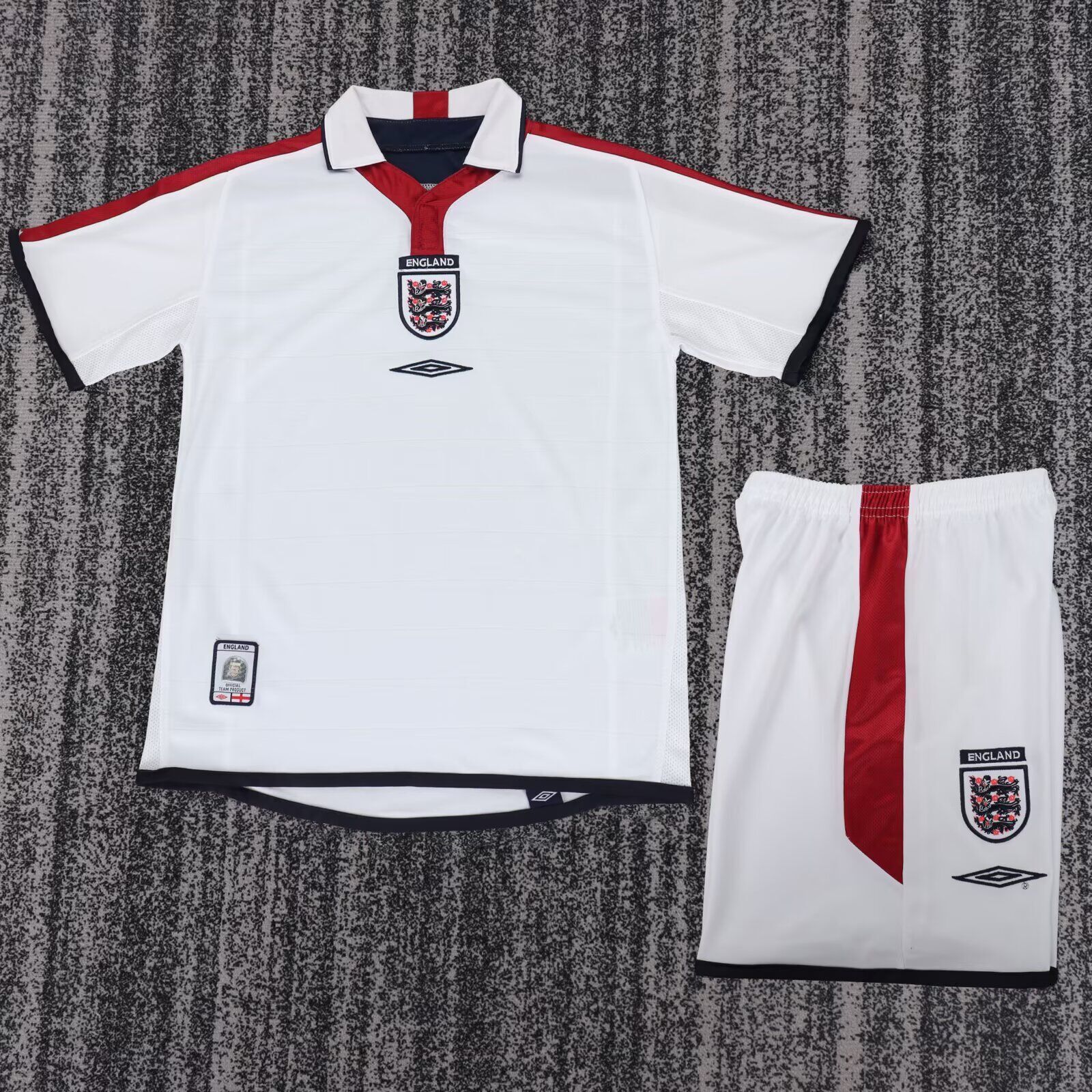 Kids-England 2004 Euro Home Soccer Jersey
